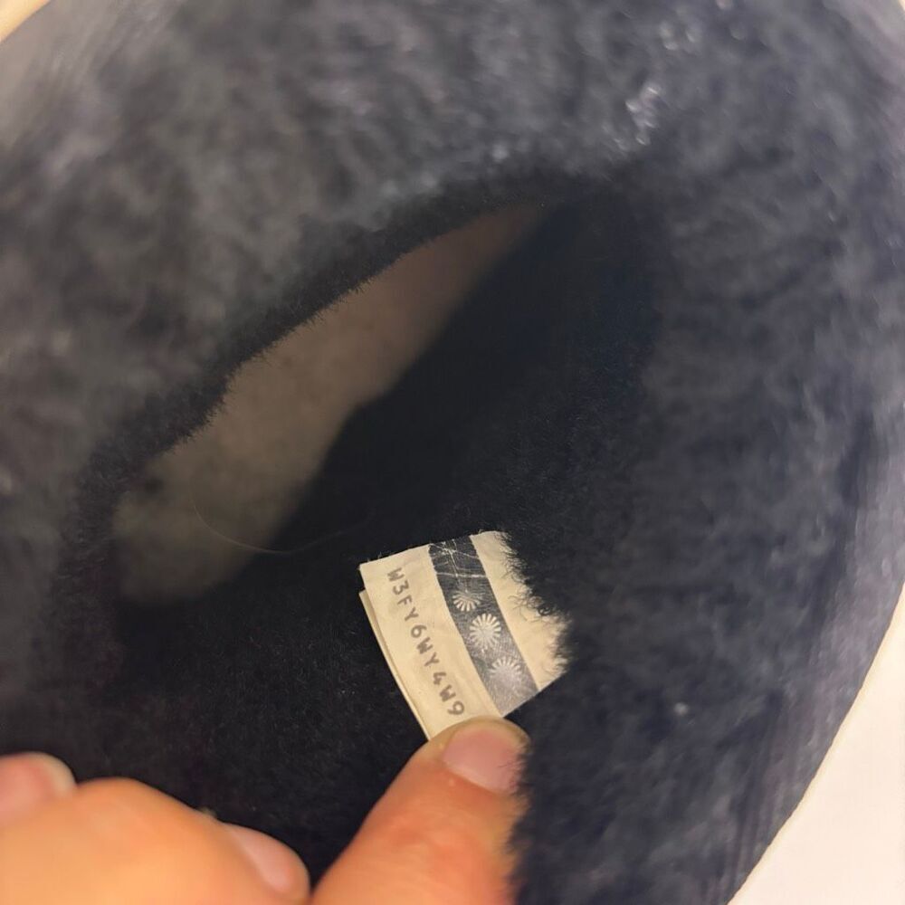 UGG Black Mini Fur Lined Winter Boots Women's Size 7 - Picture 8 of 8